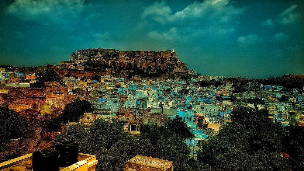 Jodhapur Fort with blue city