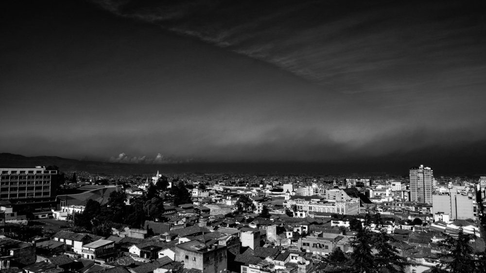 High pollutions levels in Bogotá City B/W
