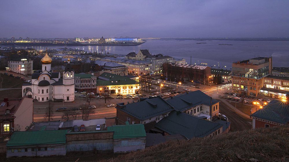 Вечер на Стрелке. Нижний Новгород.