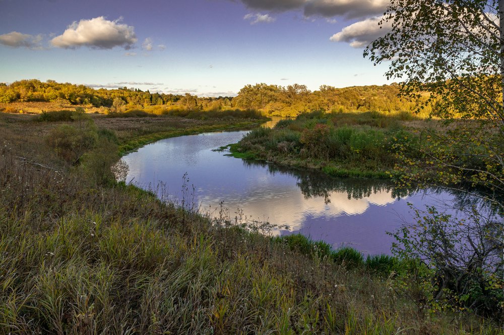 Evening on the river in the outback