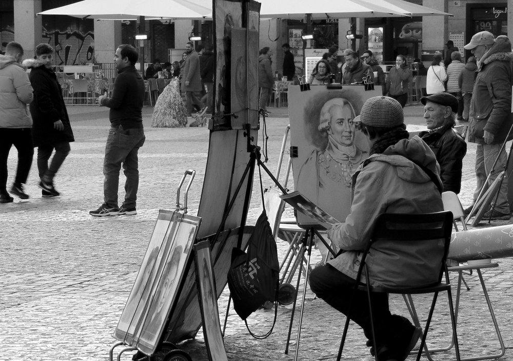 Pintor de la Plaza Mayor de Madrid
