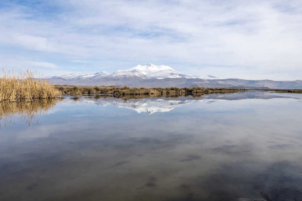 Reflection of Erciyes Mountain