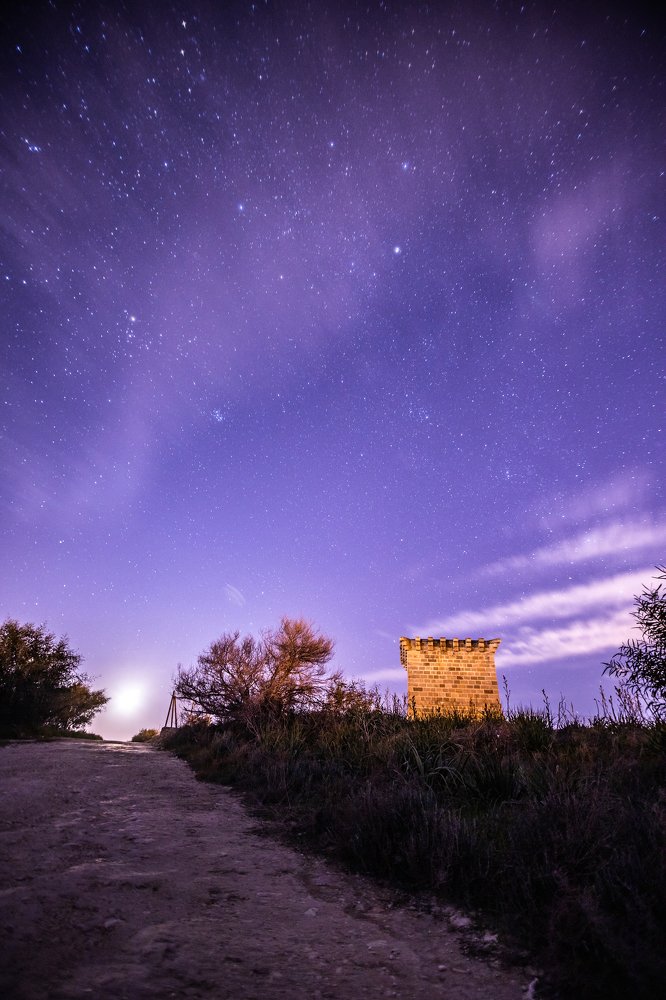 Starry sky full moon