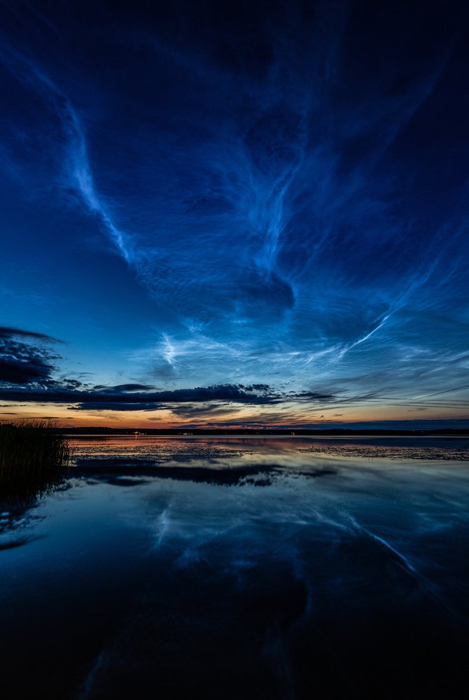 Noctilucent clouds.