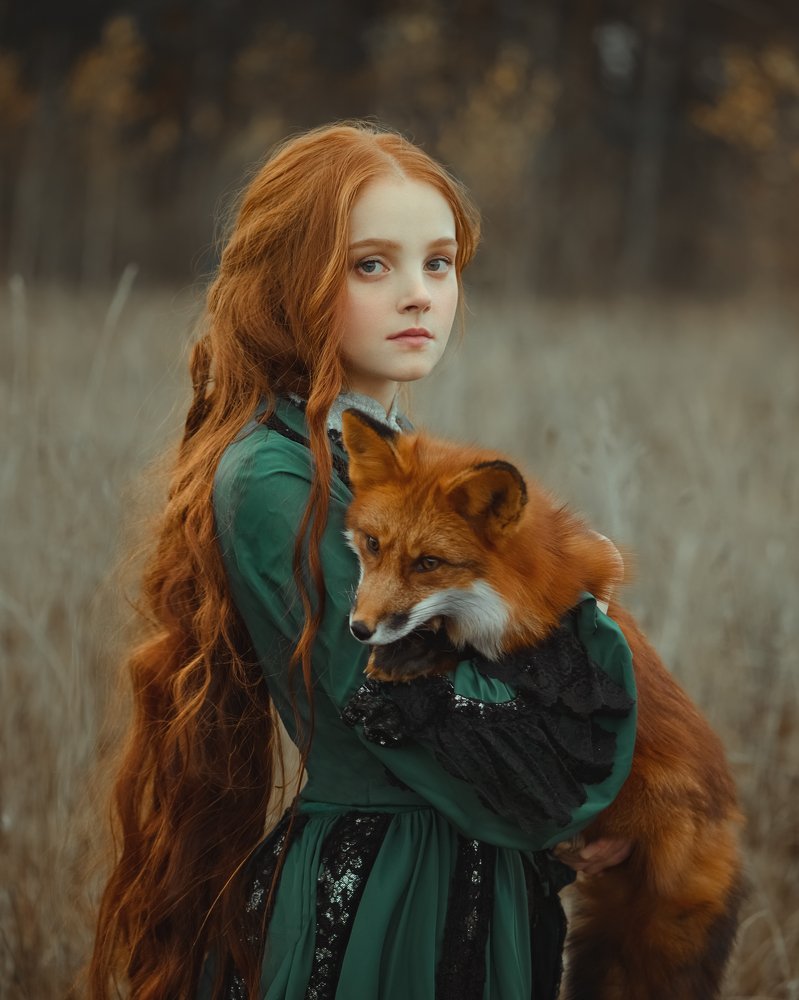 Girl with fox