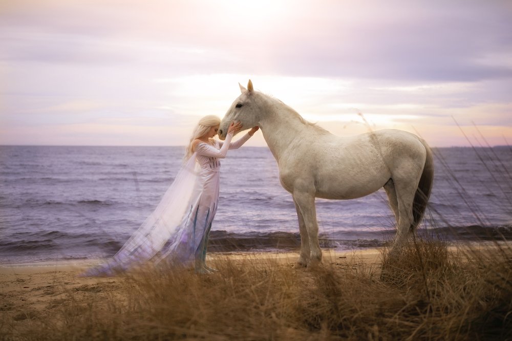 Queen Elsa with her Magic Water Horse