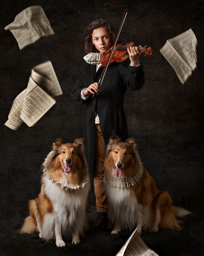 The violinplayer and his ladies