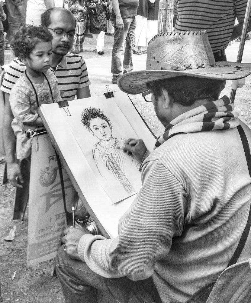 Creating human art by the creator's creation