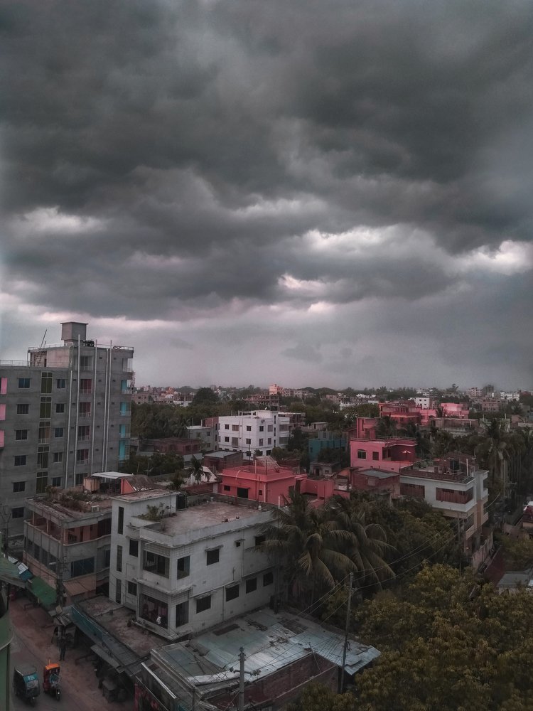 City under the clouds