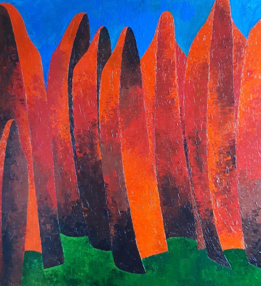 "Реквием. Проводы", художник Leonid Shatsylo, холст, масло, 90 х 90, 2019 год