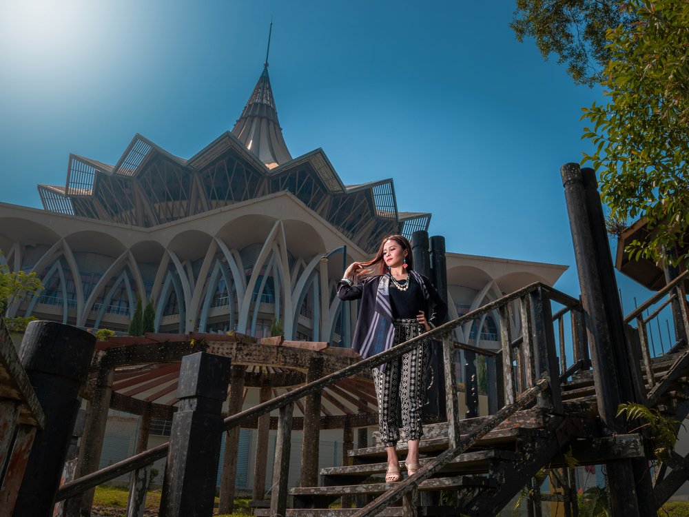 Dayak girl in action