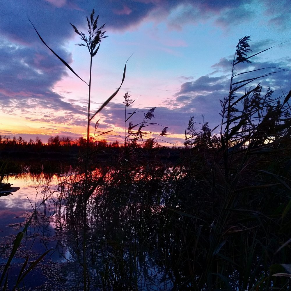 Закат на озере