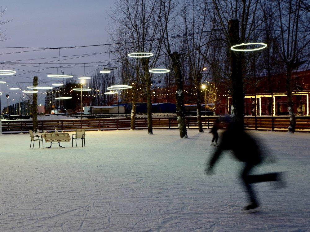 Winter fun. On the rink.