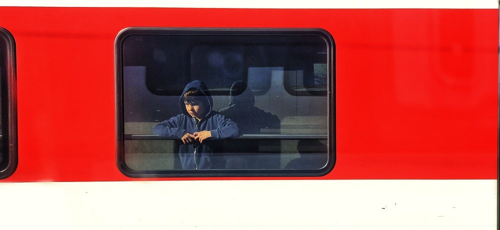 Boy on a train