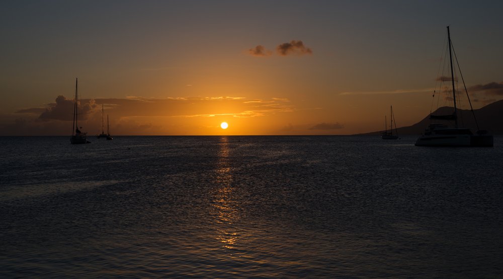 Sunset view from Salt Plage, St. Kitts