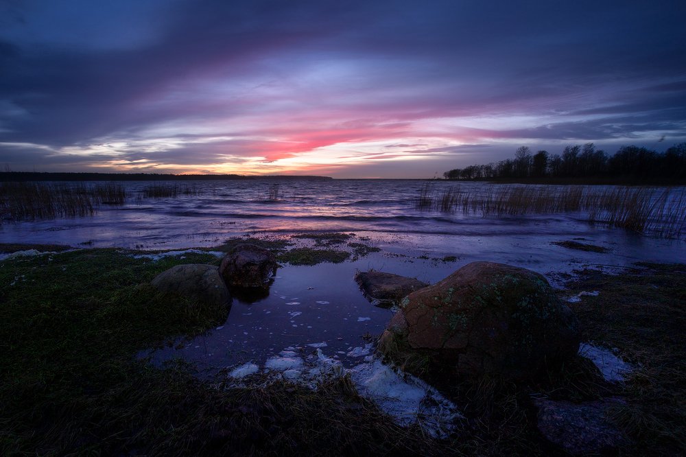 Январский вечер на Финском заливе.