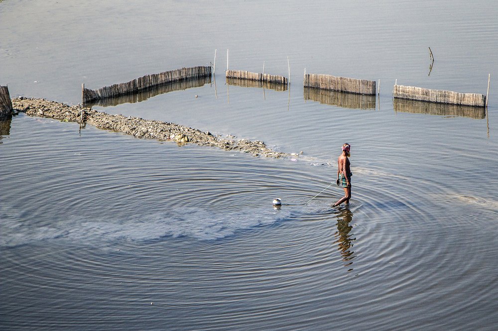 Fishing in the low water