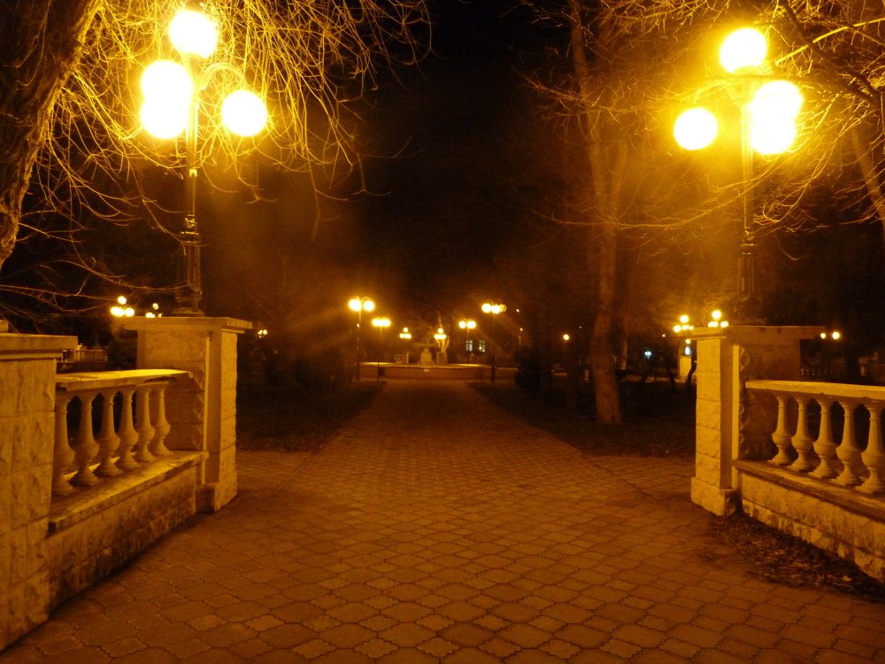 Огни приморского парка.