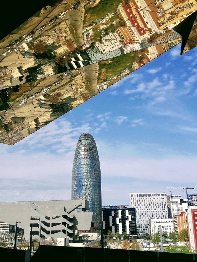 Landscape with modern architecture