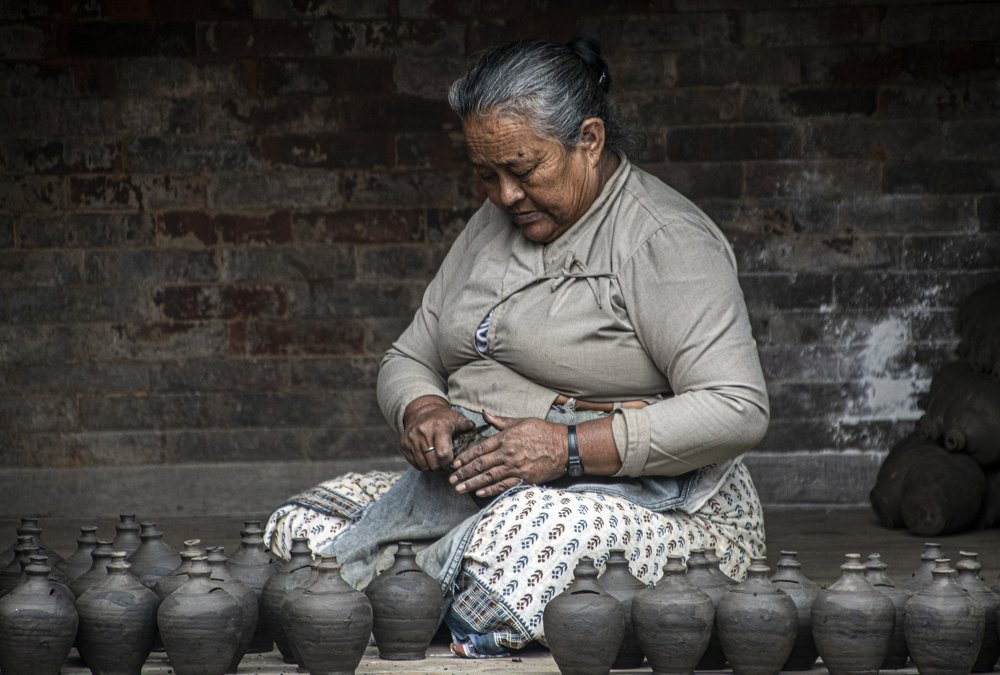 Pots seller, Bhaktapur, Nepal