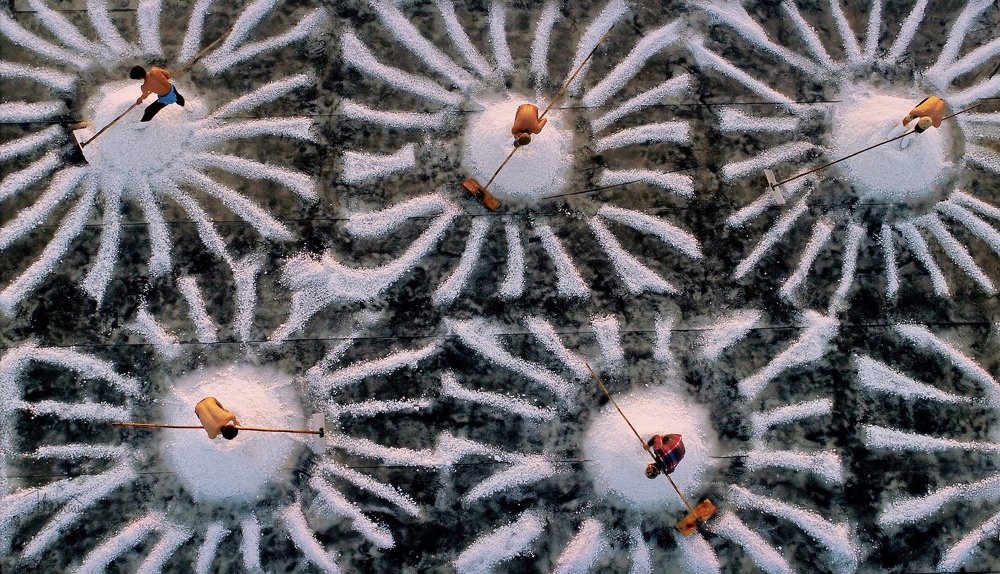 Buổi sáng trên đồng muối - in the morning on the salt fields