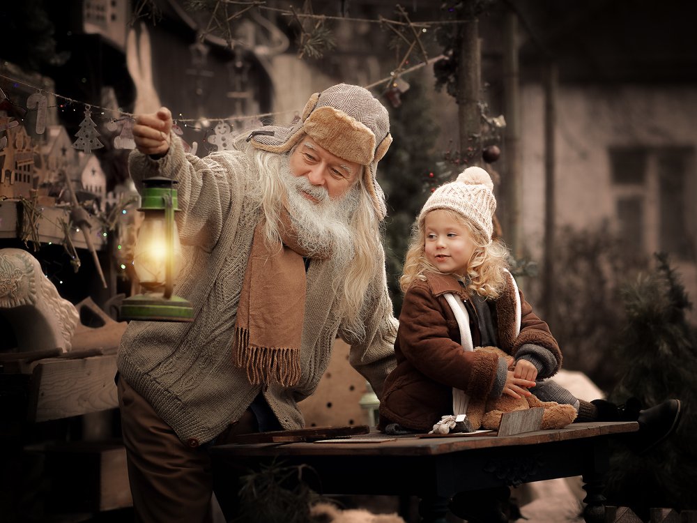 Дедушка и внучка