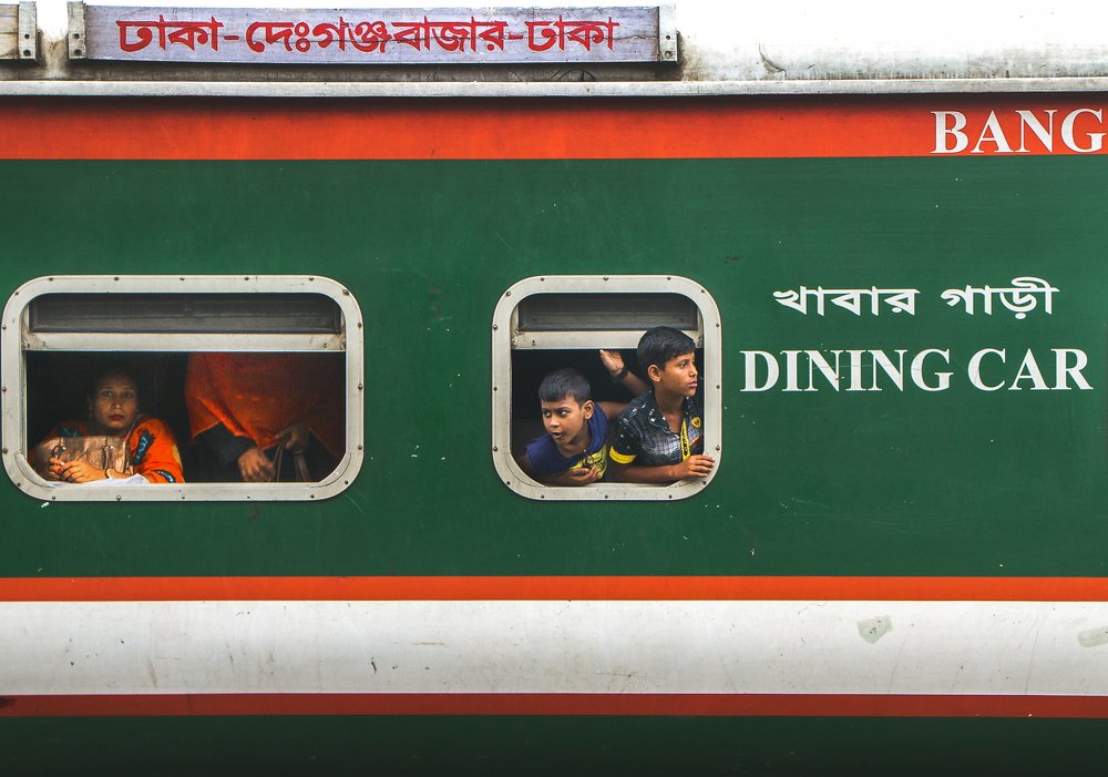 Watching a new outside on a train journey