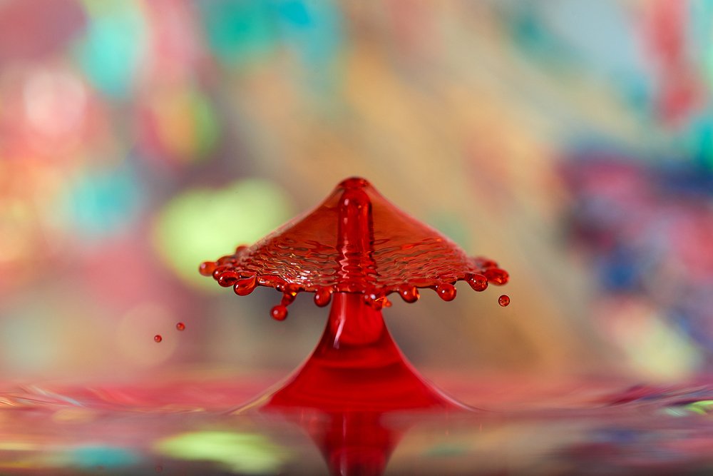 "Carousel" - Red Water Abstract Art