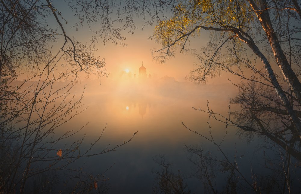 Весеннее утро. Свято-Введенская Островная пустынь.