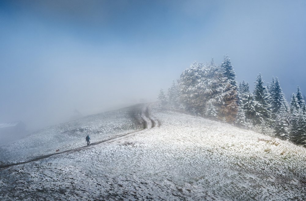 Первый снег в Карпатах.