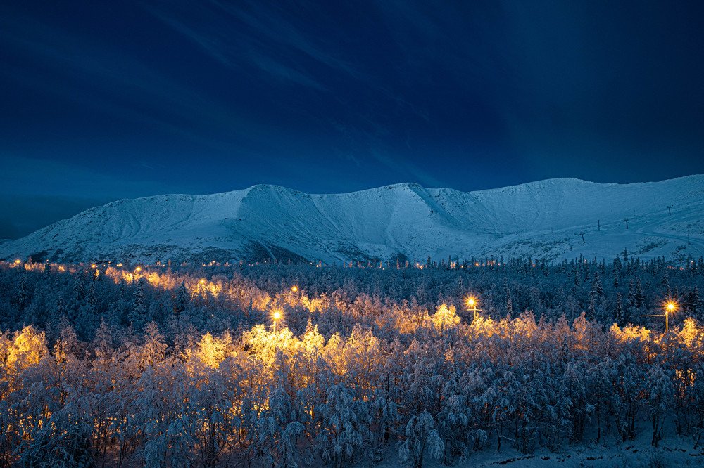 Зимний парк в Хибинах