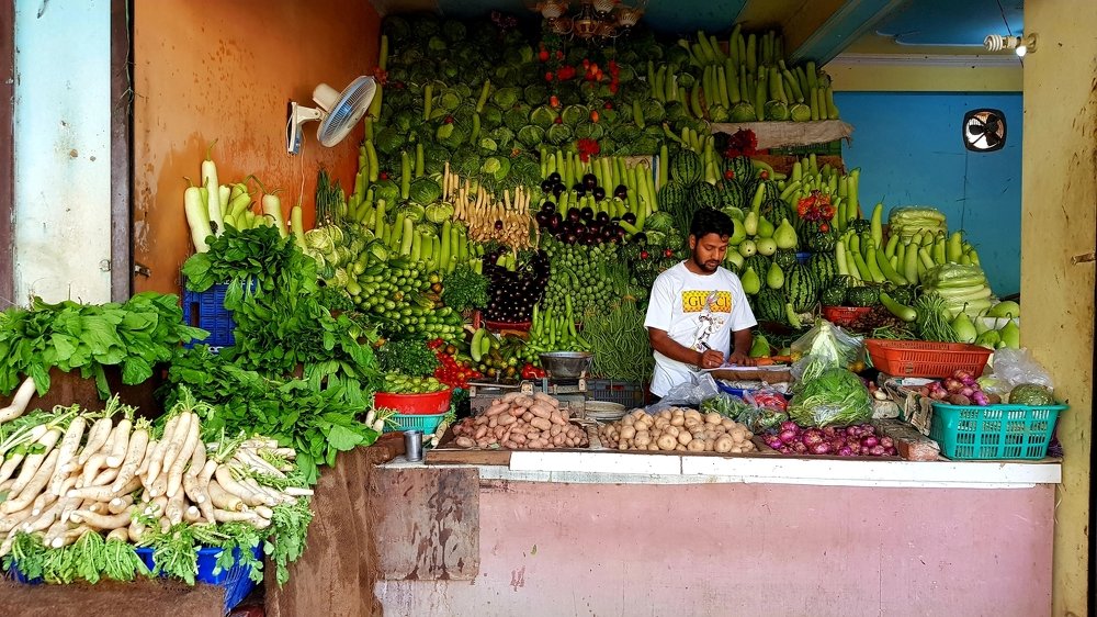A Vegetable shop.