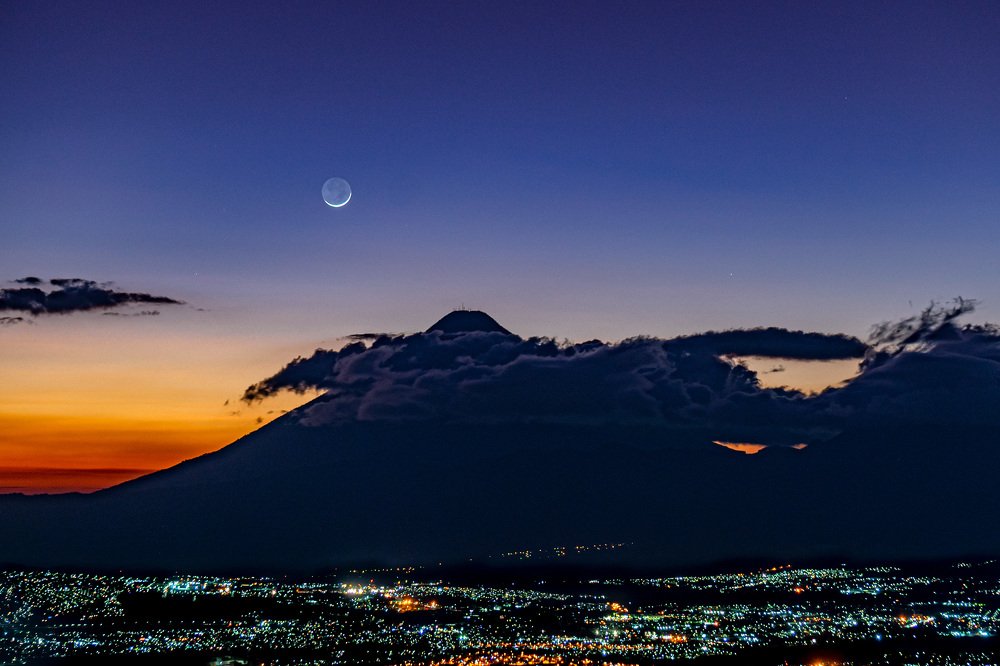 MOON AND VOLCANO