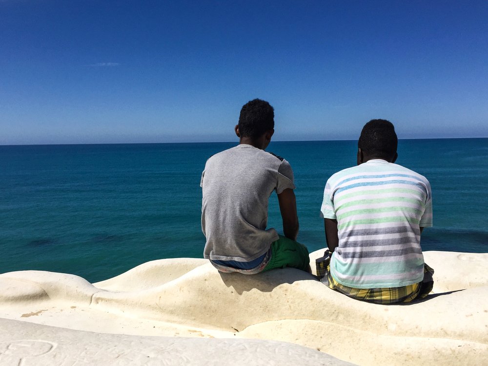 Crossing the Mediterranean Sea.