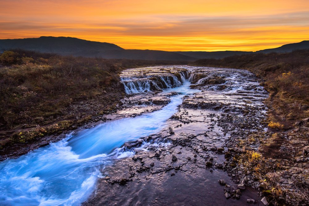 Sunset Bruarfoss