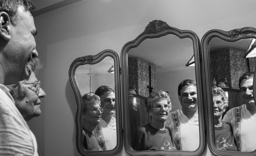 Self-portrait with my mother