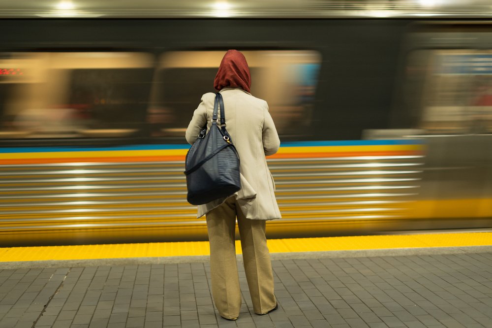 Waiting for the train