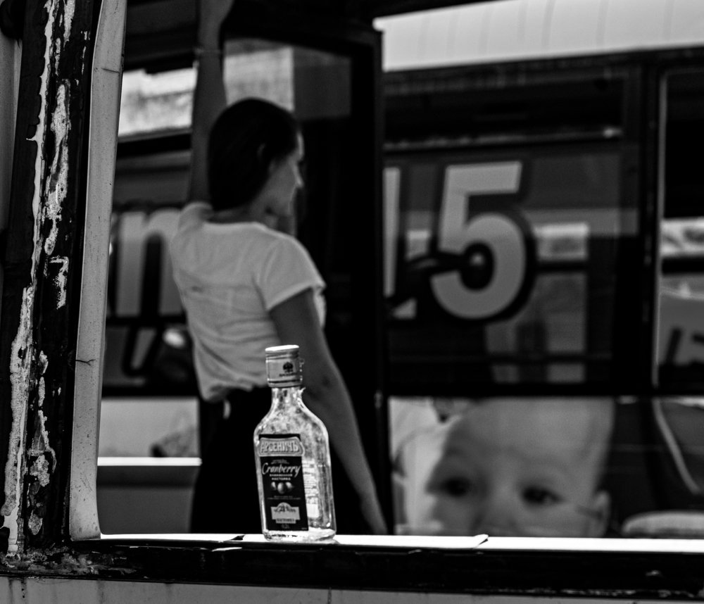 The girl and the old bus