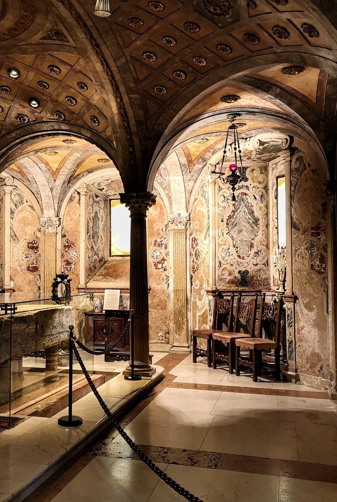 An amazing corner in a cathedral in Modena , Italy