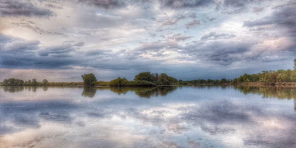 The confluence of two rivers Sozh and Dnepr