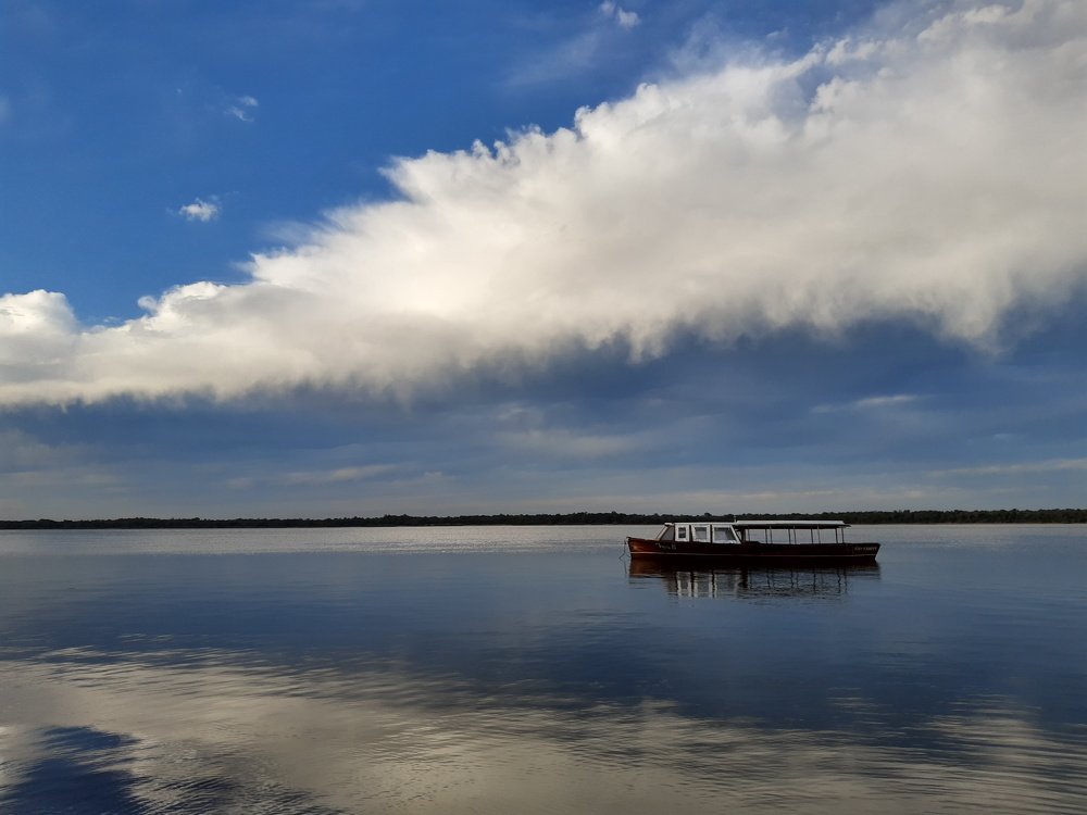 Abandonado en un río manso