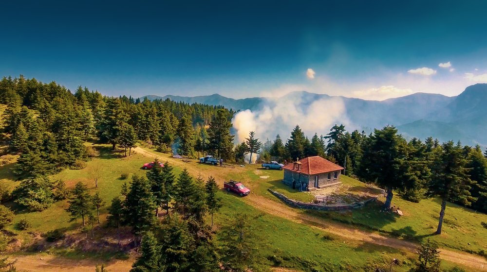 St. Constantine's Chappel on the top of Vardoussia mountain