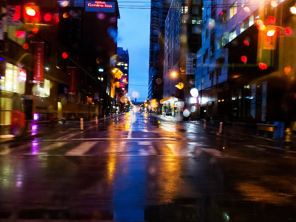 Rainy morning at Downtown Toronto