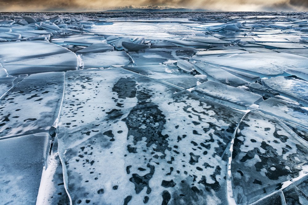 Ice formation, lake Baïkal, Russia.