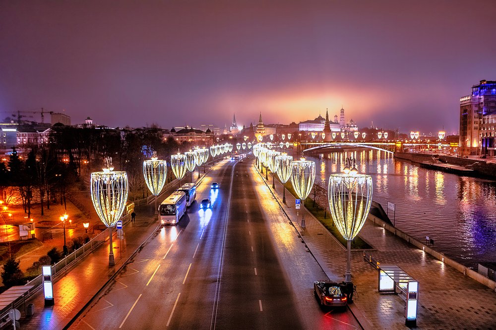 Night View over Moscow