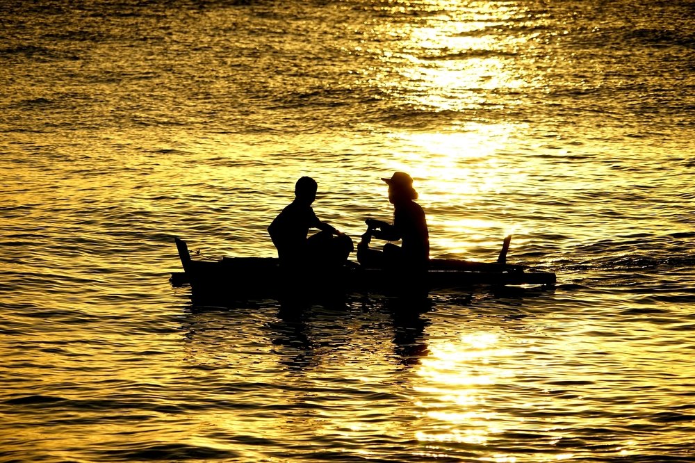Sunset boating