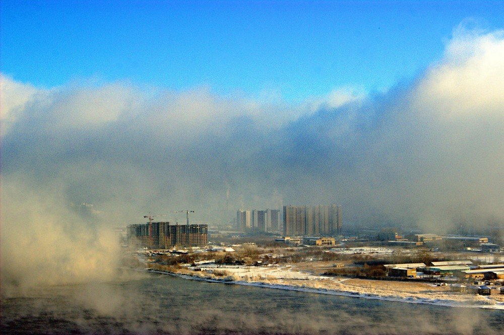Красноярск в морозный день
