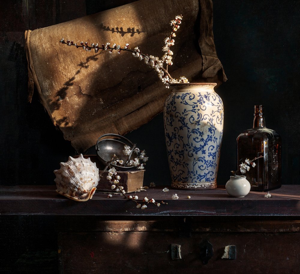 Натюрморт с кувшином и ракушкой