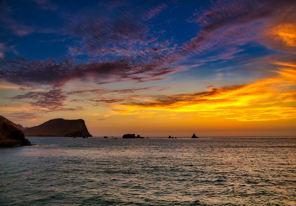Sunset in Peruvian coastal