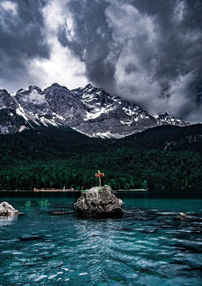 Zugspitze, as seen from lake Eibsee